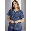 image:imageCherokee Scrubs for Women Printed V Neck 2 Welt PocketsSnow Bunny Like U