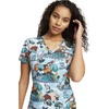 image:imageCherokee Scrubs for Women Printed V Neck 2 Welt PocketsWildlife Sanctuary