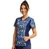 image:imageCherokee iFlex Women Scrubs Top VNeck Knit Panel CK641Easily Emused