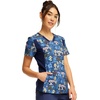 image:imageCherokee iFlex Women Scrubs Top VNeck Knit Panel CK641Easily Emused