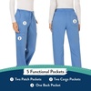 image:imageWorkwear Revolution Women Scrubs Pant Mid Rise Moderate Flare Drawstring WW120Blue