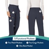 image:imageWorkwear Revolution Women Scrubs Pant Mid Rise Moderate Flare Drawstring WW120Pewter