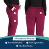 image:imageWorkwear Revolution Women Scrubs Pant Mid Rise Moderate Flare Drawstring WW120Wine