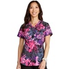 image:imageCherokee Genuine Scrubs for Women VNeck Printed Scrub Top 3 PocketsBrilliant Botanicals