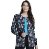 image:imageCherokee Printed Women Warm Up Scrub Jacket with 2 PocketsLlama Love