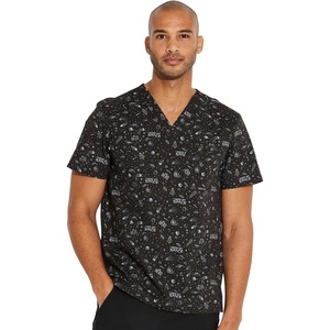 image:imageCherokee Genuine Prints Scrub Tops for Men VNeck Print Chest PocketNeed My Space