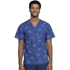 image:imageCherokee Genuine Prints Scrub Tops for Men VNeck Print Chest PocketStay in School