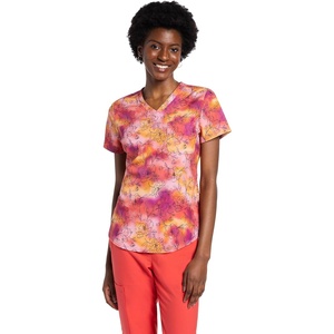 image:imageCherokee Genuine Scrubs for Women VNeck Printed Scrub Top 3 PocketsFloral Wash