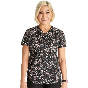 image:imageCherokee Genuine Scrubs for Women VNeck Printed Scrub Top 3 PocketsSweetheart Geo