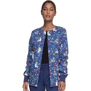 image:imageCherokee Printed Women Warm Up Scrub Jacket with 2 PocketsMagical Care