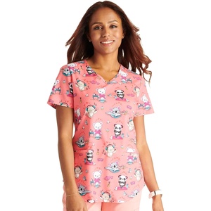 image:imageCherokee Scrubs for Women Printed V Neck 2 Welt PocketsCalming Critters
