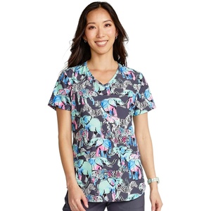 image:imageCherokee Scrubs for Women Printed V Neck 2 Welt PocketsHerd That