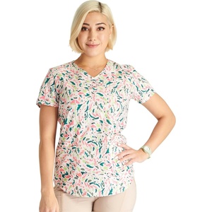 image:imageCherokee Scrubs for Women Printed V Neck 2 Welt PocketsPainted Pop