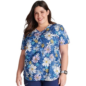 image:imageCherokee Scrubs for Women Printed V Neck 2 Welt PocketsPrairie Paisley