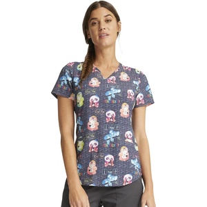 image:imageCherokee Scrubs for Women Printed V Neck 2 Welt PocketsScience Friends