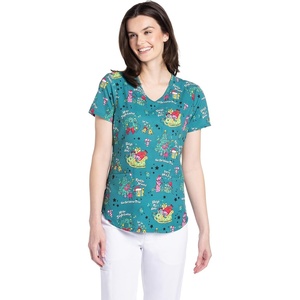 image:imageCherokee Scrubs for Women Printed V Neck 2 Welt PocketsSleigh My Name