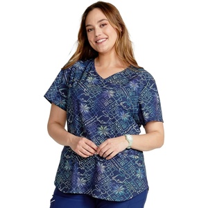 image:imageCherokee Scrubs for Women Printed V Neck 2 Welt PocketsSnow Bunny Like U