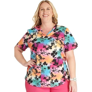 image:imageVNeck Print Top with Scrub Life by CherokeeGarden Rainbow