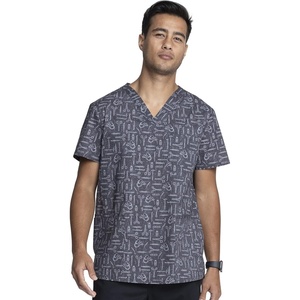 image:imageCherokee Genuine Men and Women VNeck Printed Top 4 PocketsInstumental Helpers