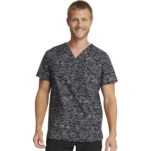 image:imageCherokee Genuine Men and Women VNeck Printed Top 4 PocketsSea Sketch
