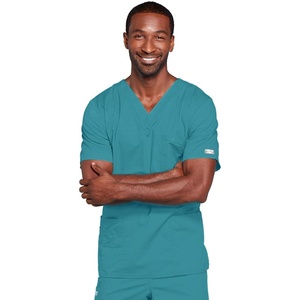 image:imageCherokee WW Core Stretch Scrubs for Women and Men VNeck Scrub TopTeal Blue