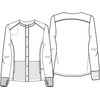 image:imageCherokee Euphoria Women Warm Up Scrubs Jacket Snap Front 4 PocketsNavy