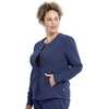 image:imageCherokee Euphoria Women Warm Up Scrubs Jacket Snap Front 4 PocketsNavy