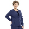 image:imageCherokee Euphoria Women Warm Up Scrubs Jacket Snap Front 4 PocketsNavy