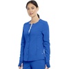 image:imageCherokee Euphoria Women Warm Up Scrubs Jacket Snap Front 4 PocketsRoyal