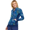 image:imageCherokee Flexibles Women Warm Up Scrubs Jacket Zip Front Knit Panel CK308Wild Confetti