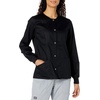 image:imageCherokee Luxe Women Warm Up Scrubs Jacket Snap Front 1330Black