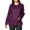 image:imageCherokee Luxe Women Warm Up Scrubs Jacket Snap Front 1330Wine