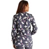 image:imageCherokee Printed Snap Front Womens Scrub Jacket with 2 PocketsCalma Llama