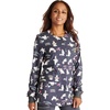 image:imageCherokee Printed Snap Front Womens Scrub Jacket with 2 PocketsCalma Llama
