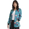 image:imageCherokee Printed Snap Front Womens Scrub Jacket with 2 PocketsHappy Holidogs