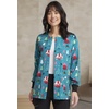 image:imageCherokee Printed Snap Front Womens Scrub Jacket with 2 PocketsHappy Holidogs