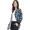 image:imageCherokee Printed Snap Front Womens Scrub Jacket with 2 PocketsIm a Dentisaurus