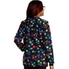 image:imageCherokee Printed Snap Front Womens Scrub Jacket with 2 PocketsLoving Stars