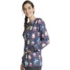 image:imageCherokee Printed Snap Front Womens Scrub Jacket with 2 PocketsScience Friends