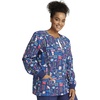 image:imageCherokee Printed Snap Front Womens Scrub Jacket with 2 PocketsScrub Life