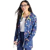 image:imageCherokee Printed Snap Front Womens Scrub Jacket with 2 PocketsSweet Tooth