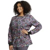 image:imageCherokee Printed Snap Front Womens Scrub Jacket with 2 PocketsWork of Heart