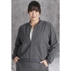 image:imageCherokee Women Scrubs Jacket Zip Front Bomber CK349AHeather Pewter