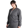 image:imageCherokee Women Scrubs Jacket Zip Front Bomber CK349AHeather Pewter