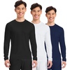 image:imageCherokee Basics Long Sleeve Underscrub for Men Crew Neck Compression ShirtBlack  White  Navy  3 Pack