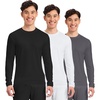image:imageCherokee Basics Long Sleeve Underscrub for Men Crew Neck Compression ShirtBlack  White  Pewter  3 Pack