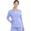 image:imageCherokee Euphoria Women Warm Up Scrubs Jacket Snap Front 4 PocketsCiel Blue