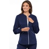 image:imageCherokee Luxe Sport Women Warm Up Scrubs Jacket Zip Front CK300Navy