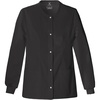 image:imageCherokee Luxe Women Warm Up Scrubs Jacket Snap Front 1330Black