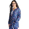 image:imageCherokee Printed Snap Front Womens Scrub Jacket with 2 PocketsSweet Tooth